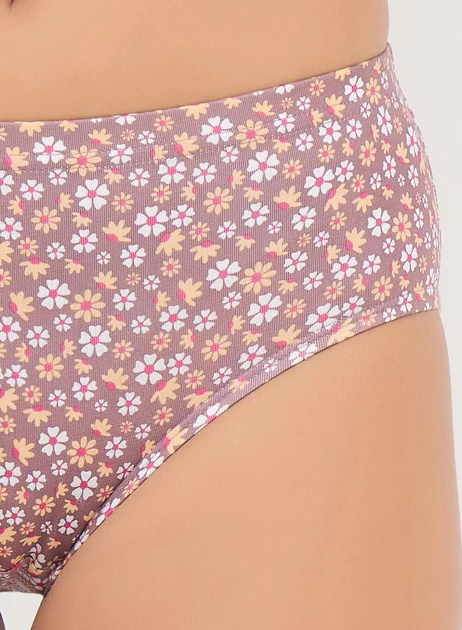 كلوفيا طقم سراويل داخلية هيبستر بطبعة زهور من 3 قطع